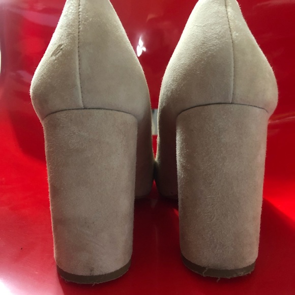 BCBGGeneration Suede Neutral Colored Thick Heel - Picture 4 of 4
